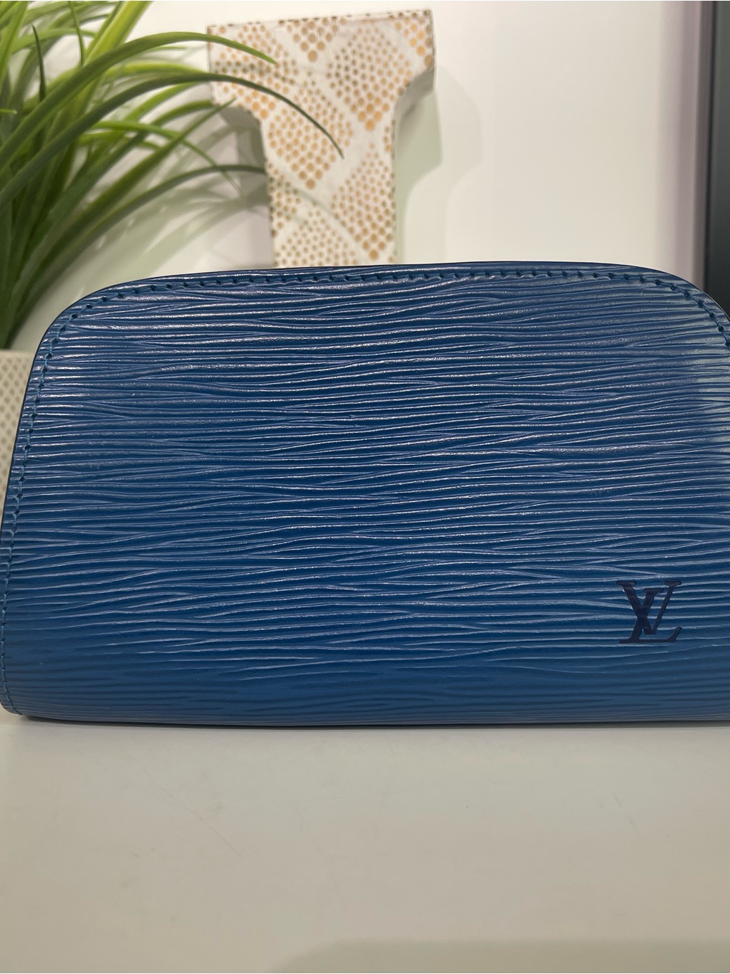 Louis Vuitton Blue Epi Leather Cosmetic Pouch